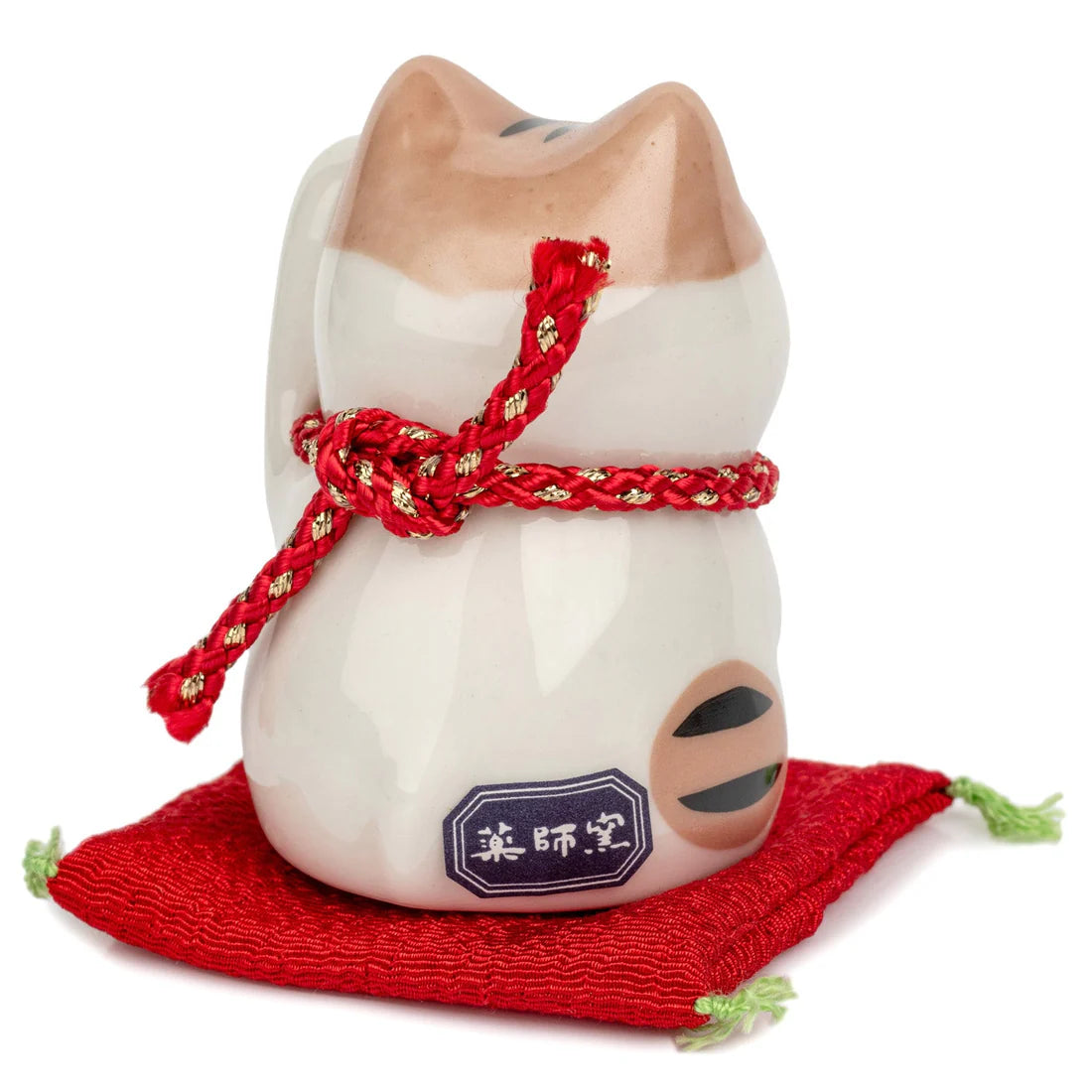 Ginger Tom Japanese Lucky Cat and Red Cushion - japansnacks.co.uk