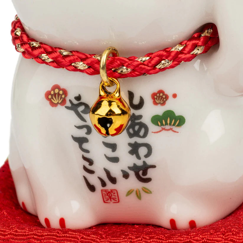 Ginger Tom Japanese Lucky Cat and Red Cushion - japansnacks.co.uk