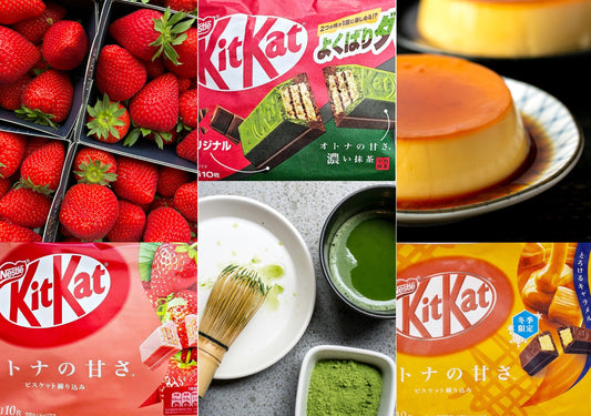 different kitkat flavours with thier corresponding ingredients