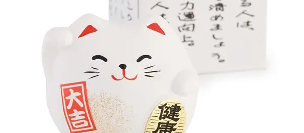 White Lucky Cat Maneki Neko for Happiness