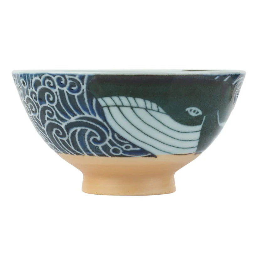 Blue Whale Indigo Japanese Rice Bowl - japansnacks.co.uk