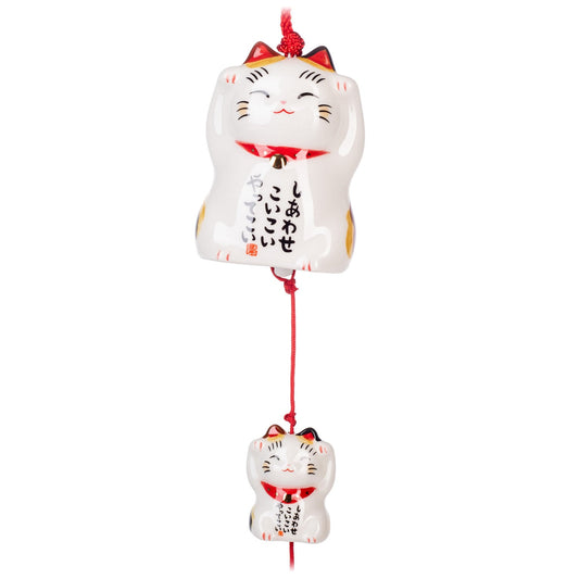 Happy Calico Lucky Cat  Japanese Wind Chime